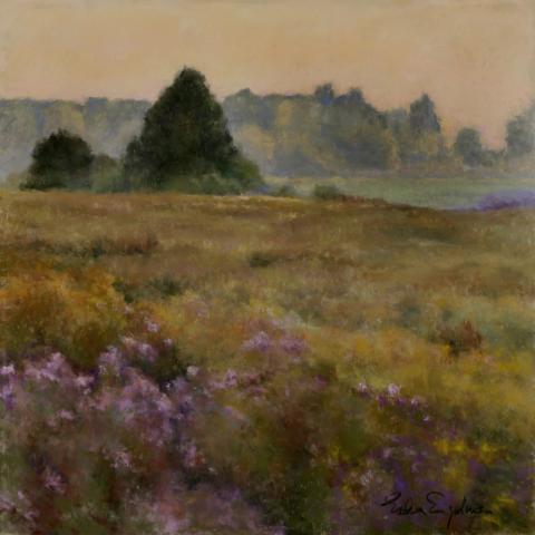 Golden Meadow 18 x 18 pastel